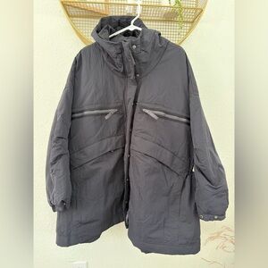 Free People Dark Gray Hooded Puffer Coat